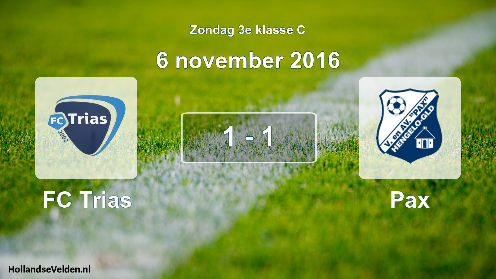 Total number of matches played: FC Trias - Pax 1 - 1 (6 November 2016)