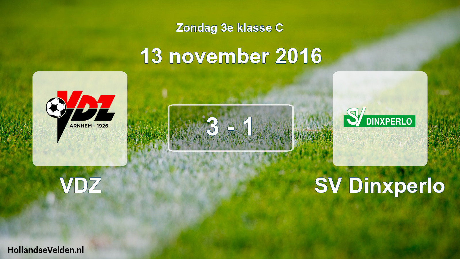 Total number of matches played: VDZ - SV Dinxperlo 3 - 1 (13 November 2016)