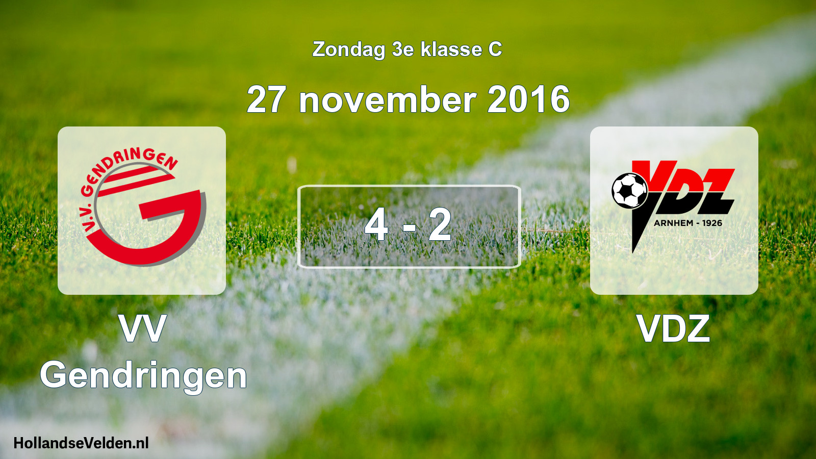 Total number of matches played: VV Gendringen - VDZ 4 - 2 (27 November 2016)