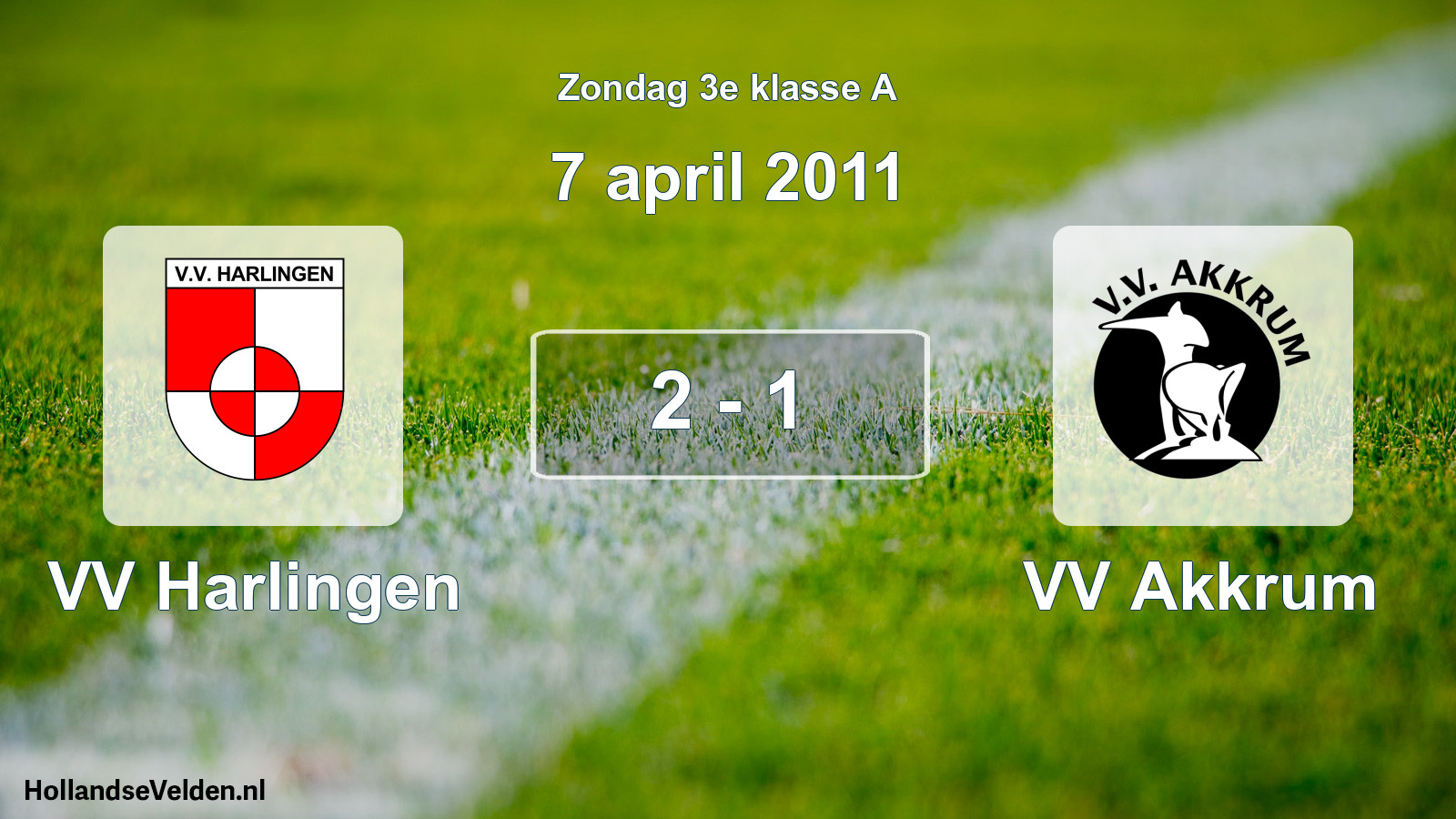 Total number of matches played: VV Harlingen - VV Akkrum 2 - 1 (7 April 2011)