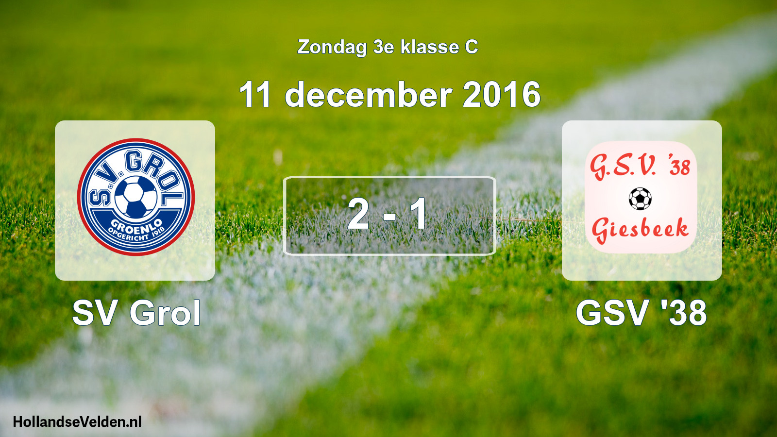 Total number of matches played: SV Grol - GSV '38 2 - 1 (11 December 2016)