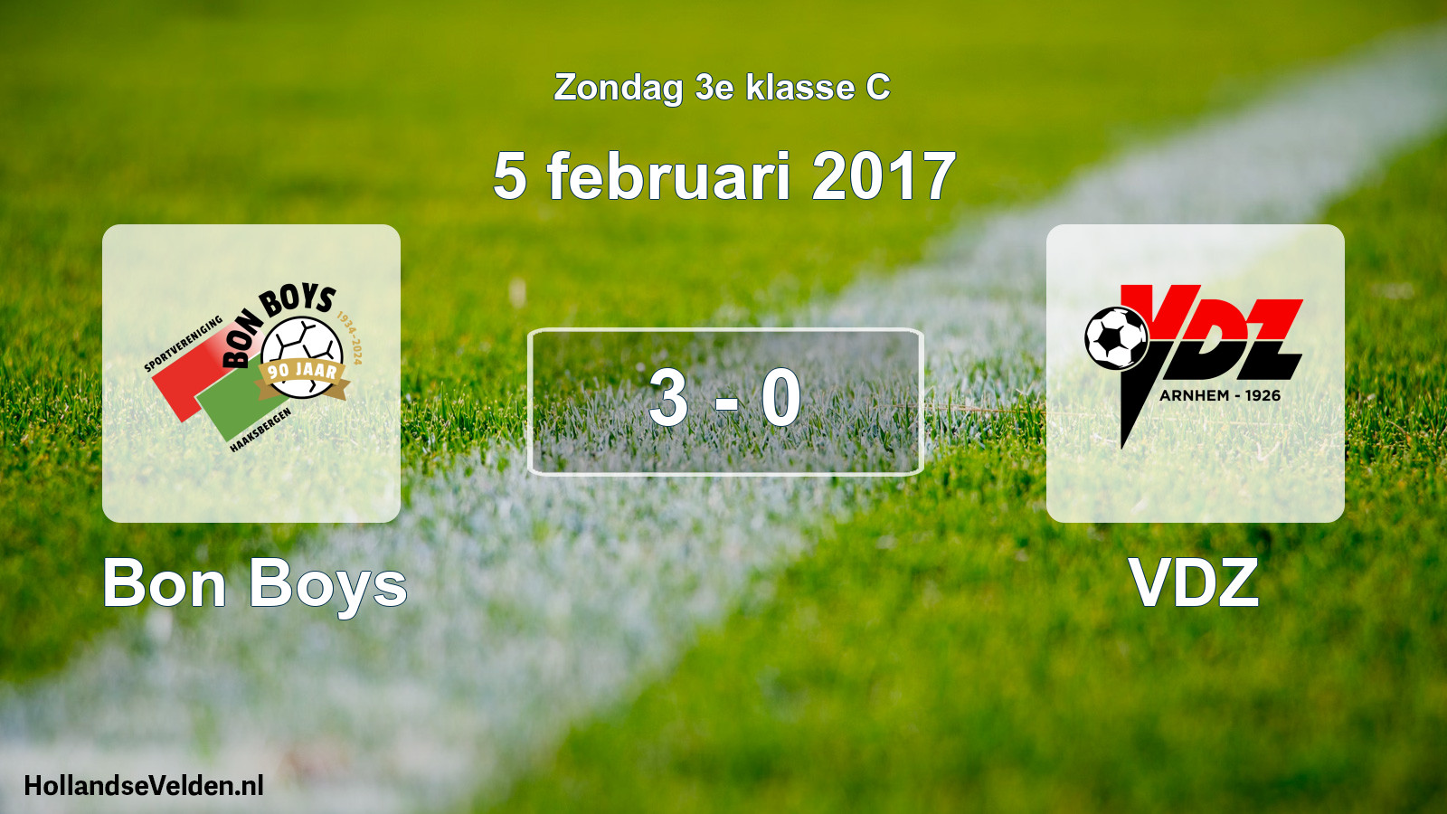 Total number of matches played: Bon Boys - VDZ 3 - 0 (5 February 2017)