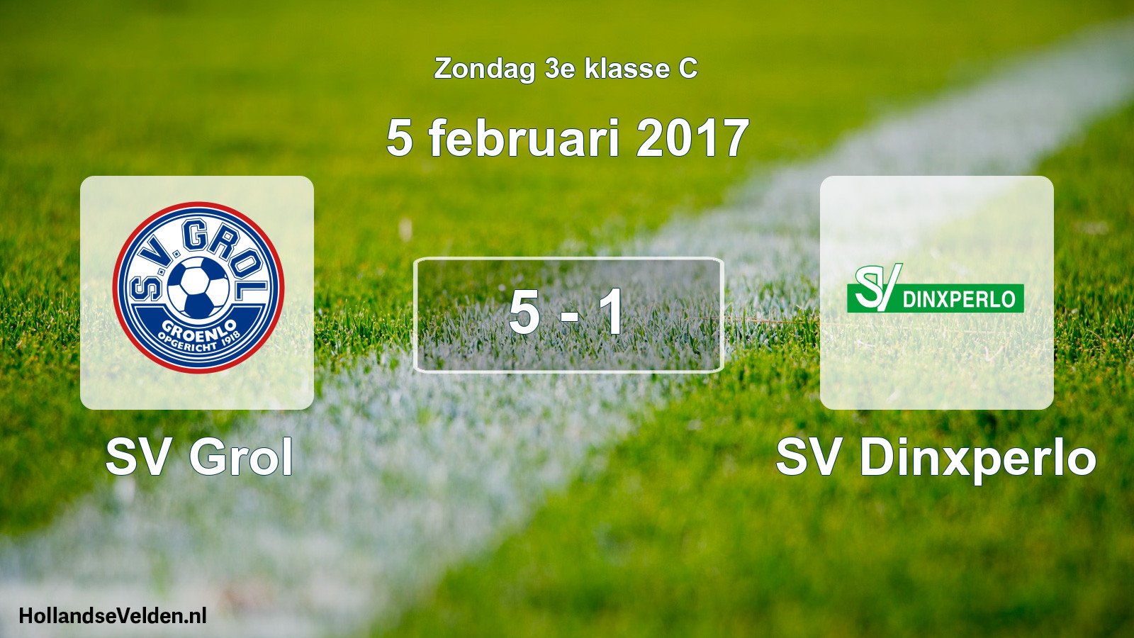 Total number of matches played: SV Grol - SV Dinxperlo 5 - 1 (5 February 2017)
