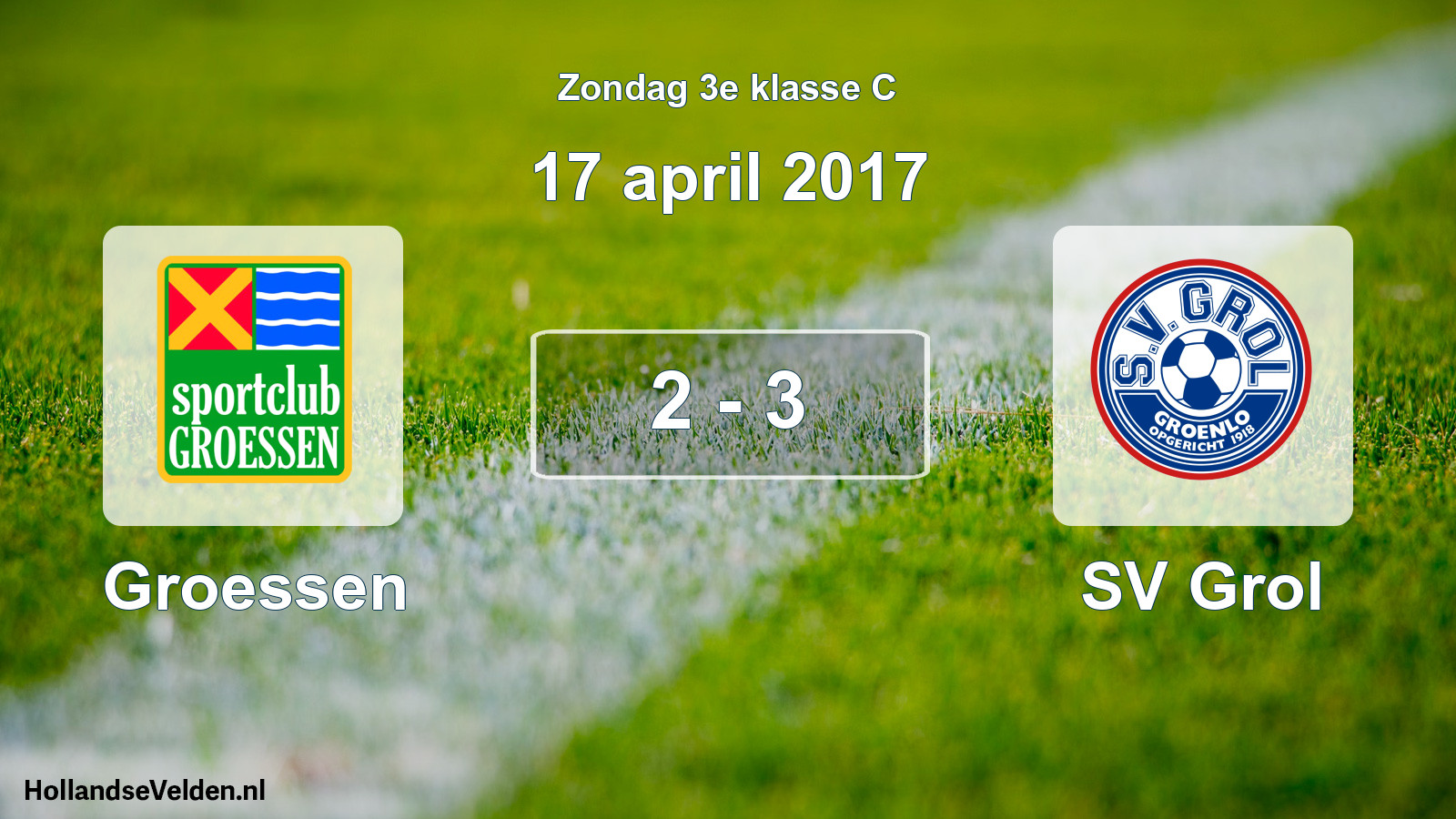 Total number of matches played: Groessen - SV Grol 2 - 3 (17 April 2017)