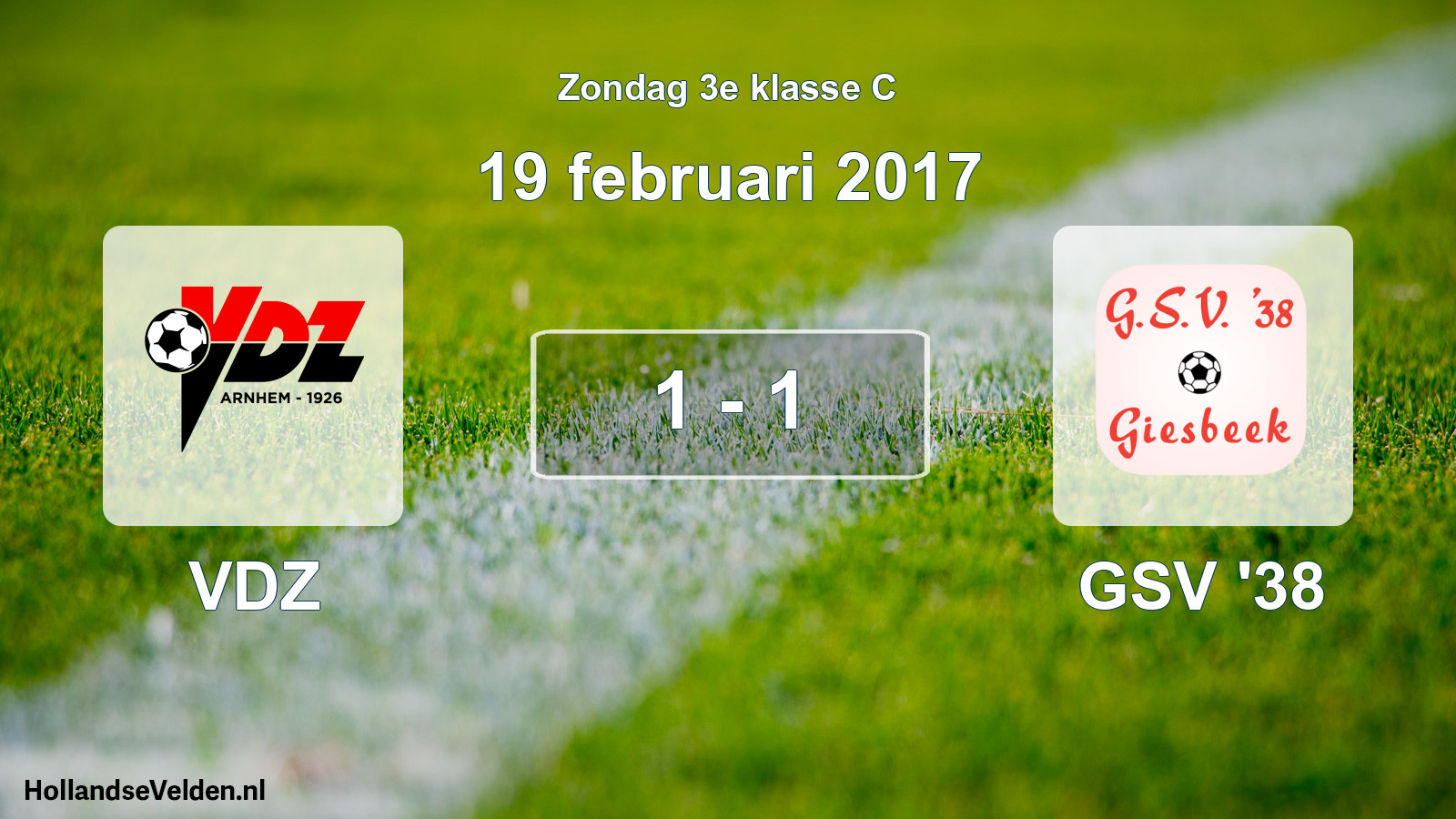 Total number of matches played: VDZ - GSV '38 1 - 1 (19 February 2017)