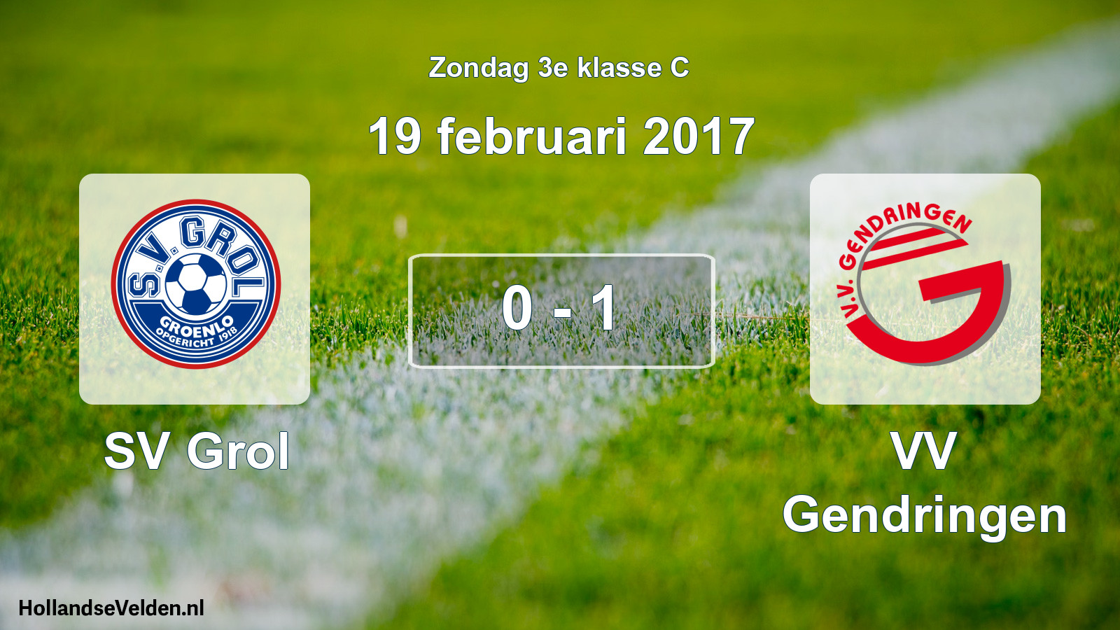 Total number of matches played: SV Grol - VV Gendringen 0 - 1 (19 February 2017)