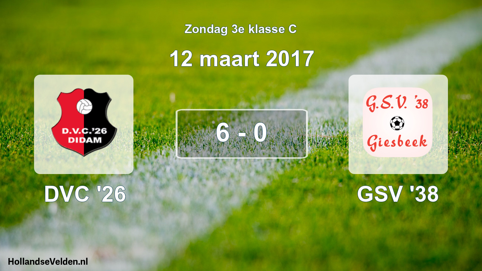 Total number of matches played: DVC '26 - GSV '38 6 - 0 (12 March 2017)