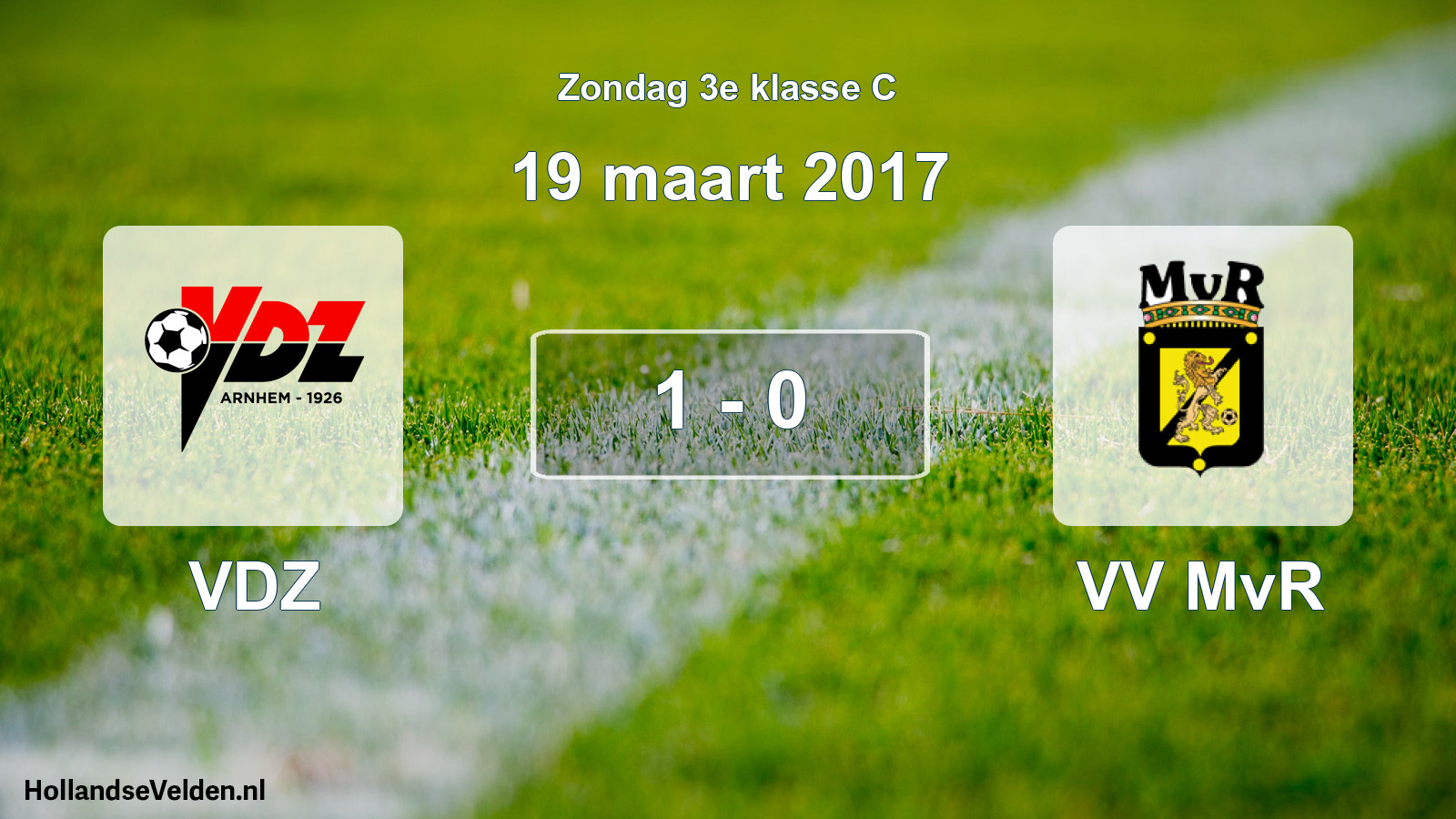 Total number of matches played: VDZ - VV MvR 1 - 0 (19 March 2017)