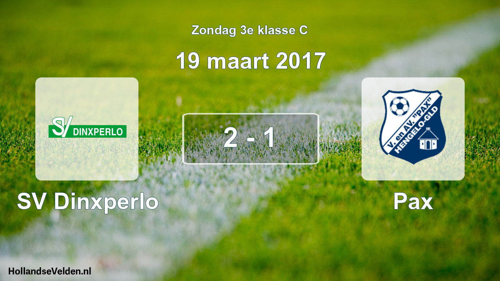 Total number of matches played: SV Dinxperlo - Pax 2 - 1 (19 March 2017)