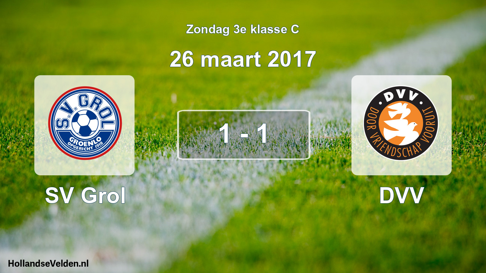 Total number of matches played: SV Grol - DVV 1 - 1 (26 March 2017)