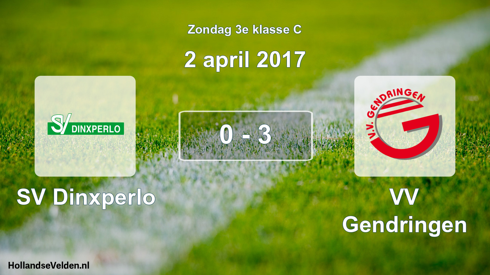 Total number of matches played: SV Dinxperlo - VV Gendringen 0 - 3 (2 April 2017)
