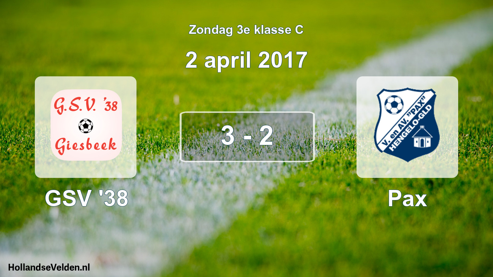 Total number of matches played: GSV '38 - Pax 3 - 2 (2 April 2017)