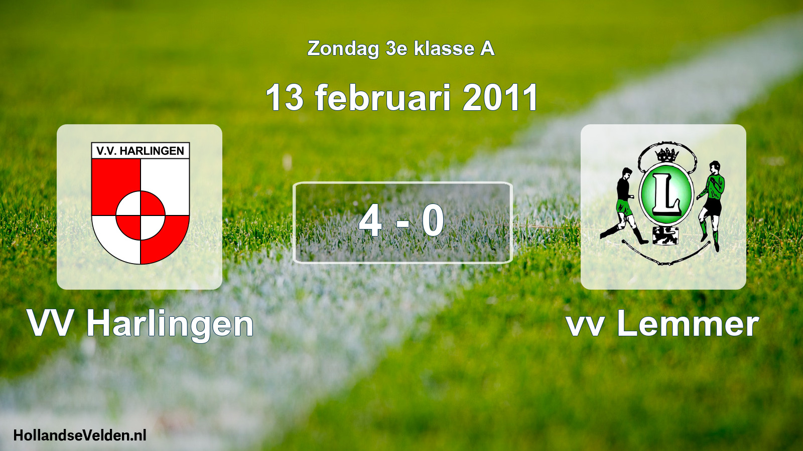 Total number of matches played: VV Harlingen - vv Lemmer 4 - 0 (13 February 2011)