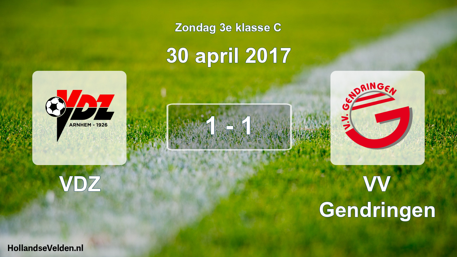 Total number of matches played: VDZ - VV Gendringen 1 - 1 (30 April 2017)
