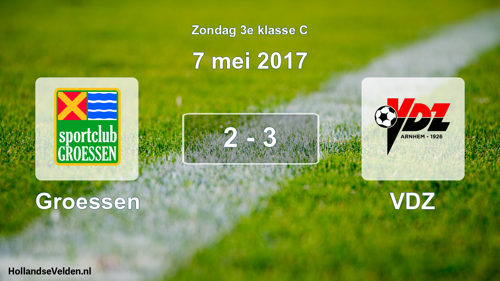Total number of matches played: Groessen - VDZ 2 - 3 (7 May 2017)