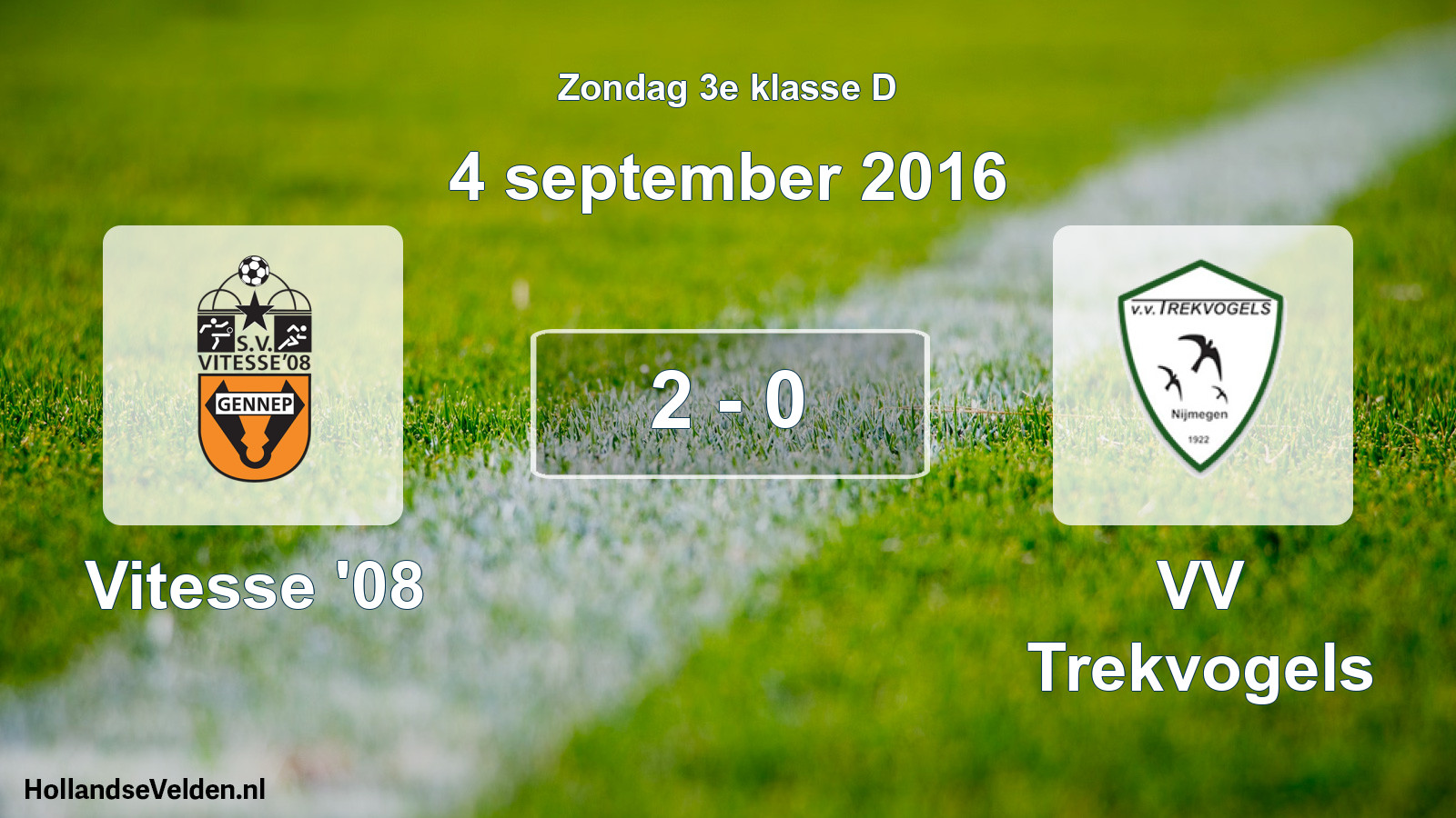 Total number of matches played: Vitesse '08 - VV Trekvogels 2 - 0 (4 September 2016)
