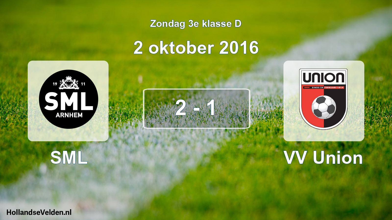Total number of matches played: SML - VV Union 2 - 1 (2 October 2016)