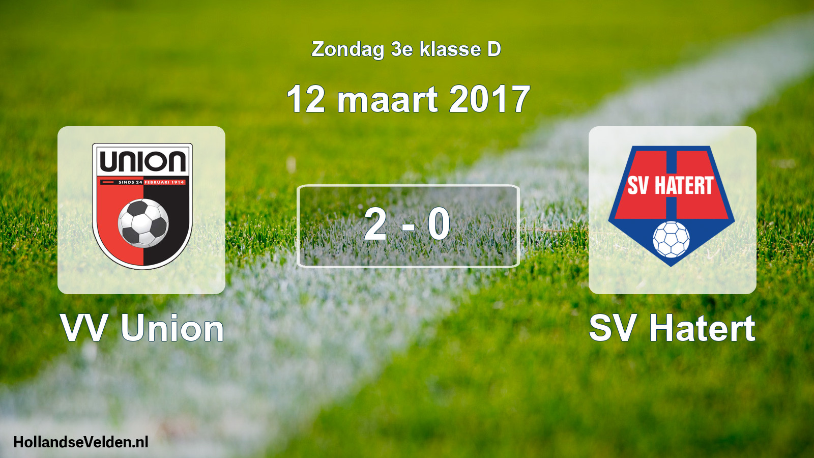 Total number of matches played: VV Union - SV Hatert 2 - 0 (12 March 2017)