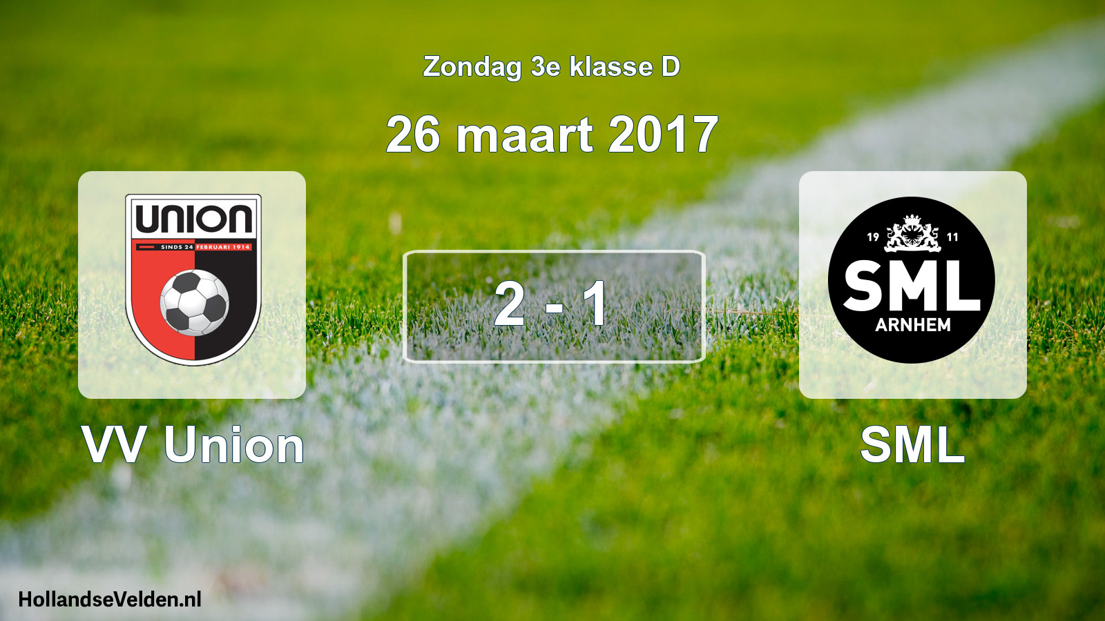 Total number of matches played: VV Union - SML 2 - 1 (26 March 2017)