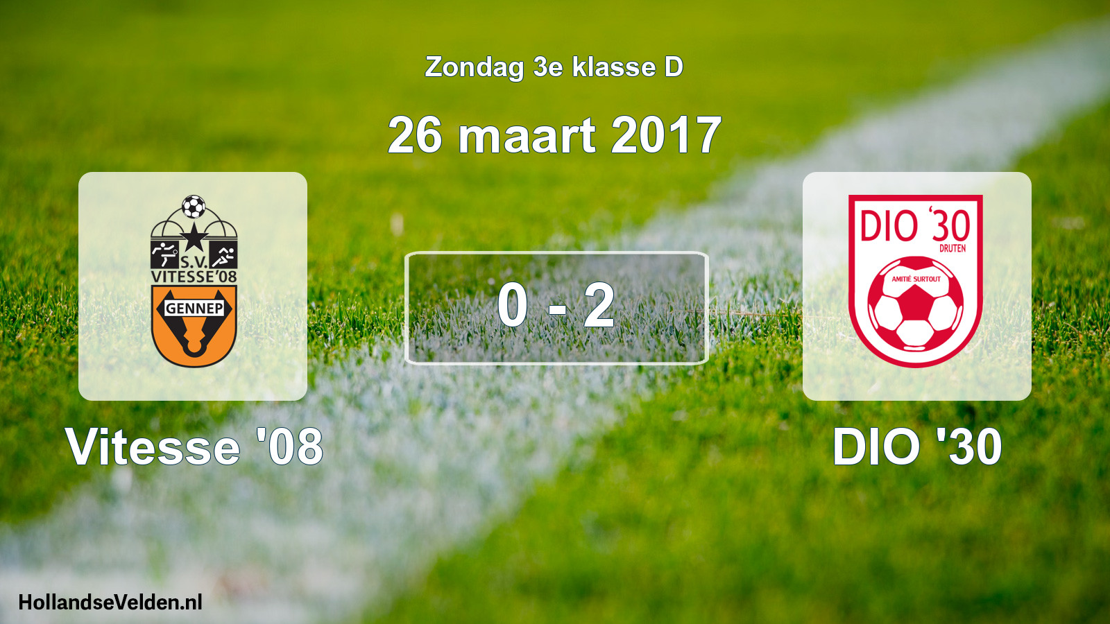 Total number of matches played: Vitesse '08 - DIO '30 0 - 2 (26 March 2017)