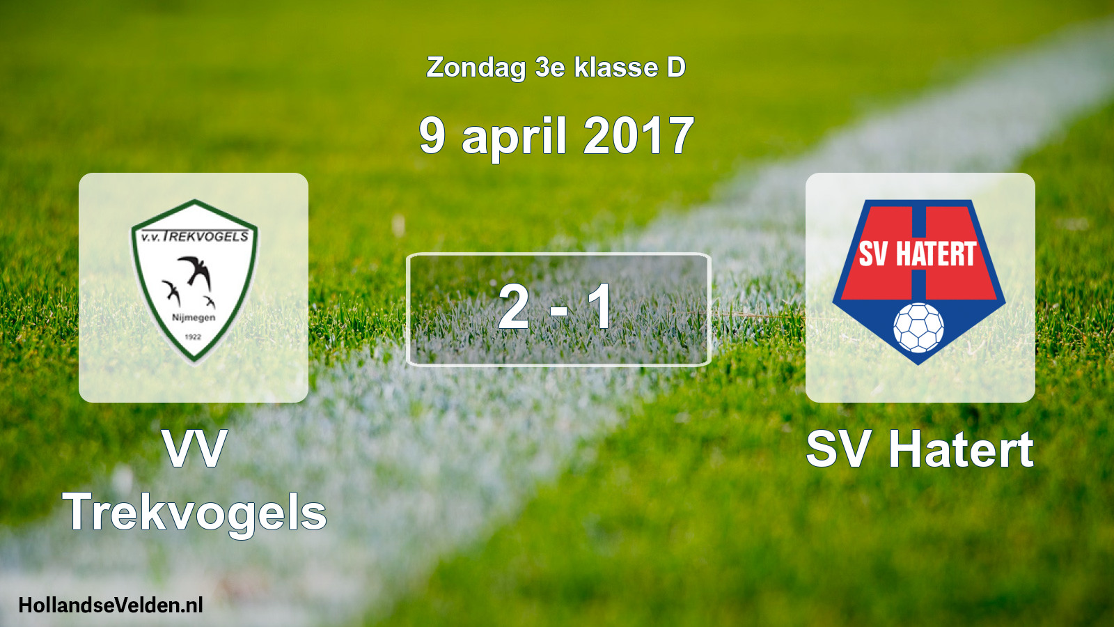 Total number of matches played: VV Trekvogels - SV Hatert 2 - 1 (9 April 2017)