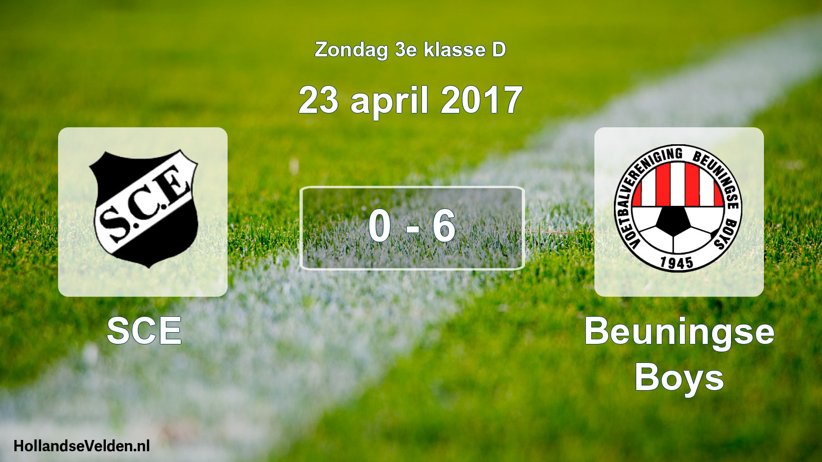 Total number of matches played: SCE - Beuningse Boys 0 - 6 (23 April 2017)
