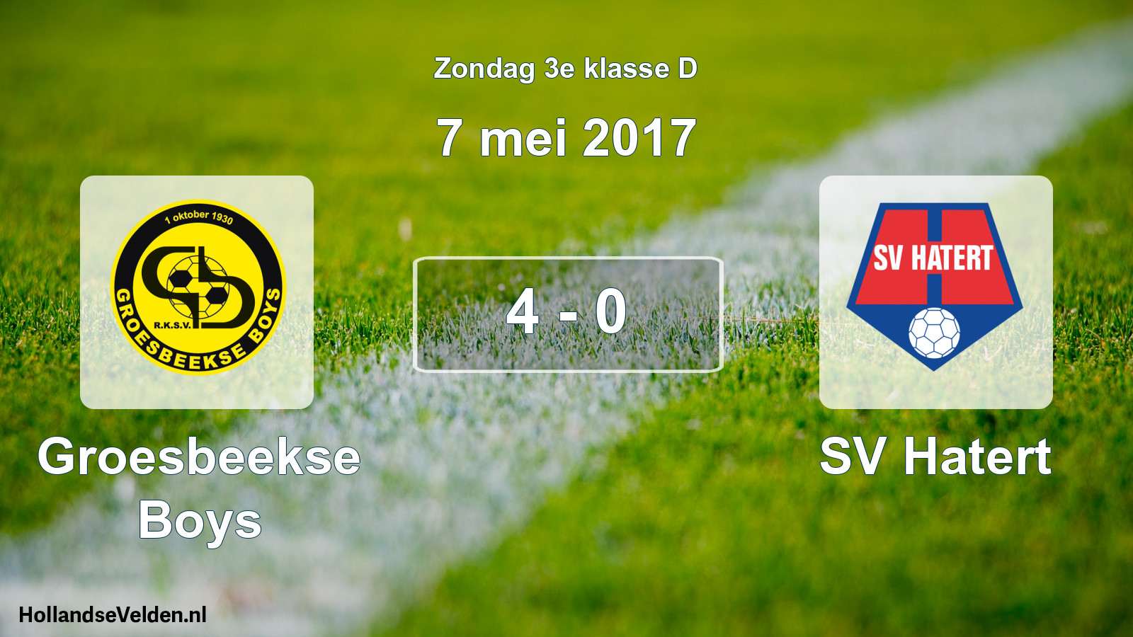 Total number of matches played: Groesbeekse Boys - SV Hatert 4 - 0 (7 May 2017)