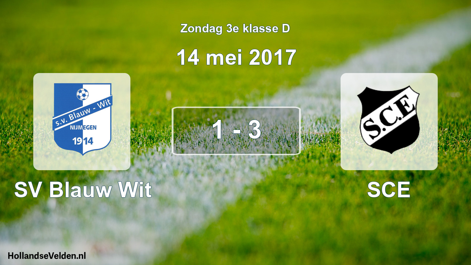 Total number of matches played: SV Blauw Wit - SCE 1 - 3 (14 May 2017)