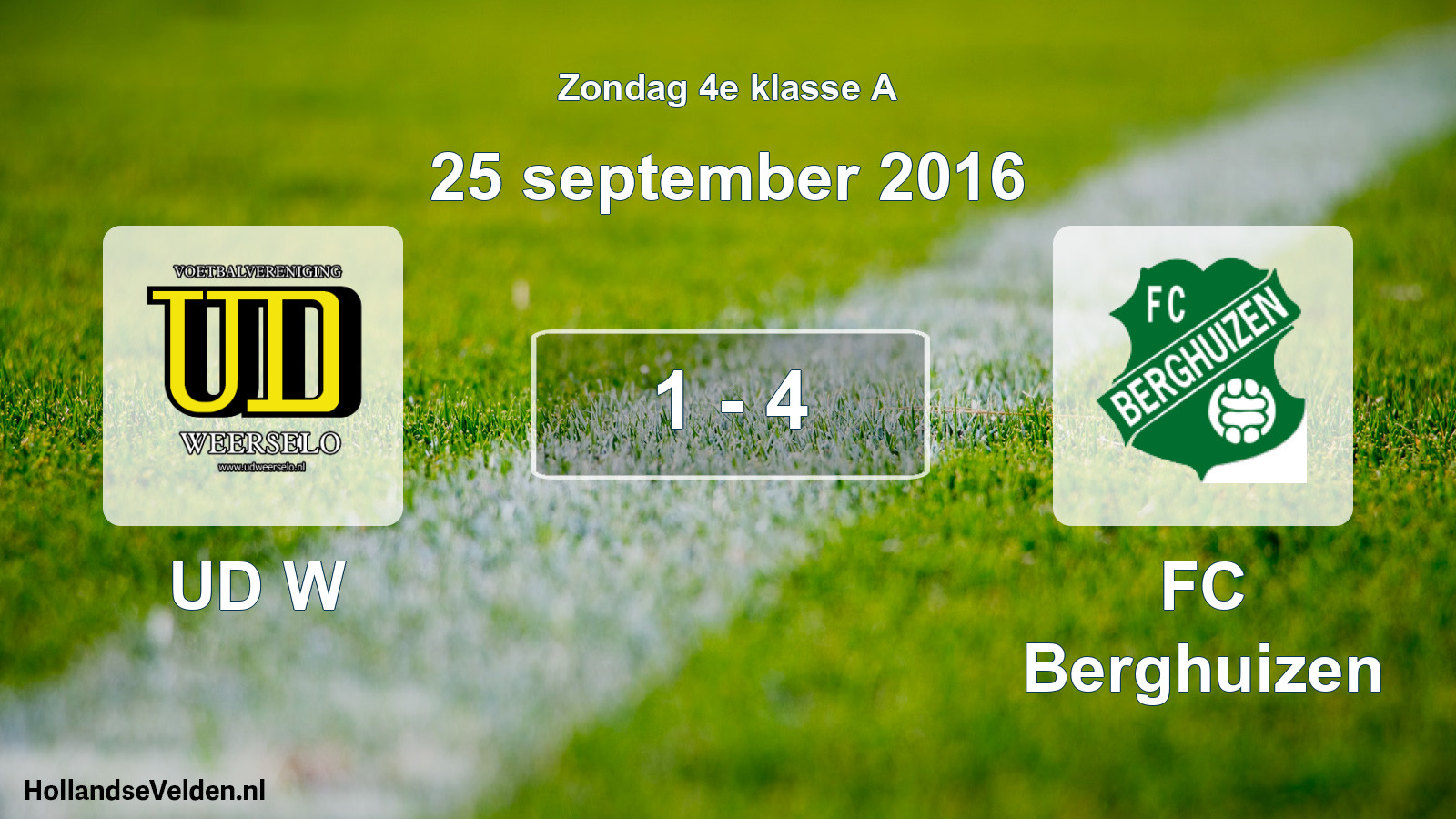 Total number of matches played: UD W - FC Berghuizen 1 - 4 (25 September 2016)