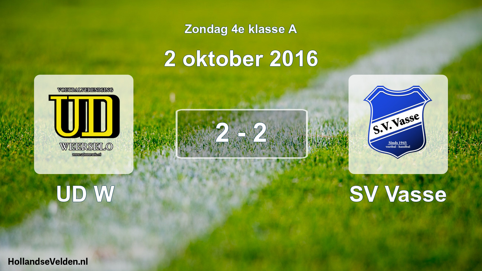 Total number of matches played: UD W - SV Vasse 2 - 2 (2 October 2016)