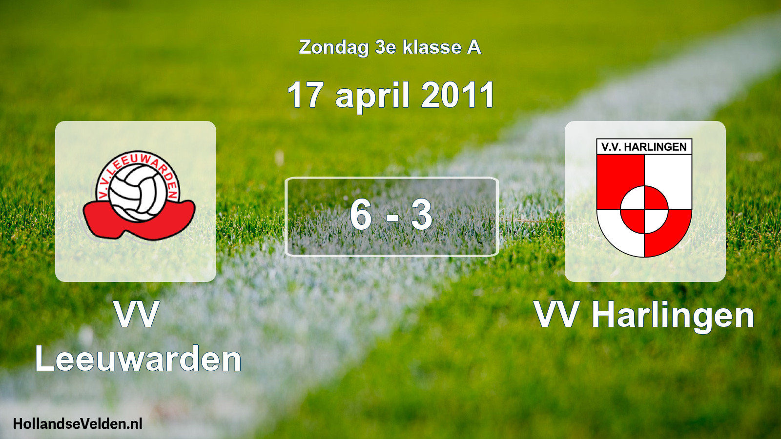 Total number of matches played: VV Leeuwarden - VV Harlingen 6 - 3 (17 April 2011)