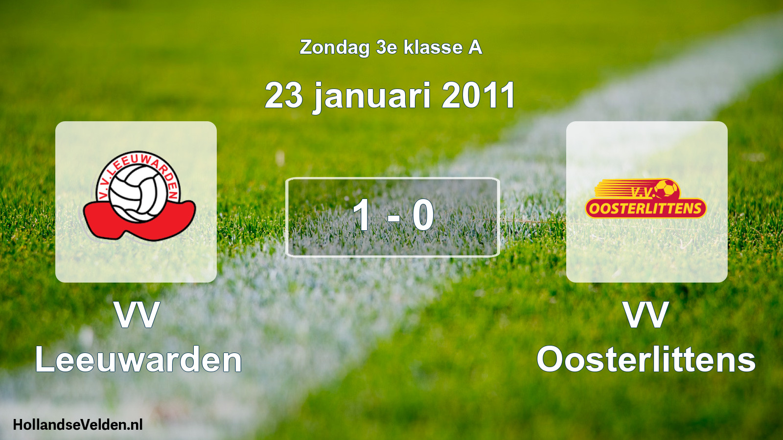 Total number of matches played: VV Leeuwarden - VV Oosterlittens 1 - 0 (23 January 2011)