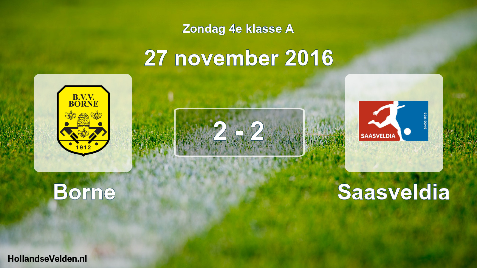 Total number of matches played: Borne - Saasveldia 2 - 2 (27 November 2016)