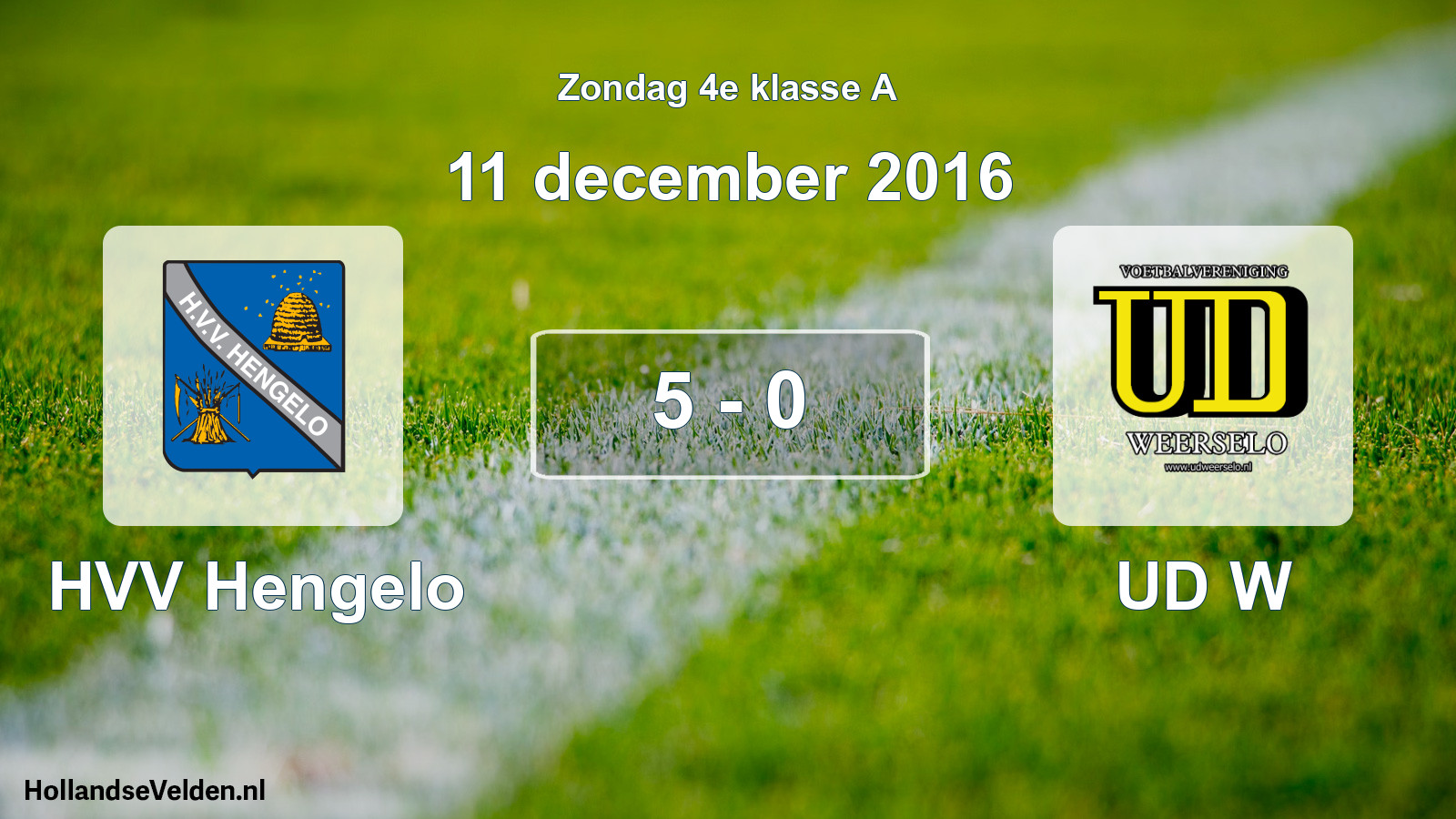 Total number of matches played: HVV Hengelo - UD W 5 - 0 (11 December 2016)