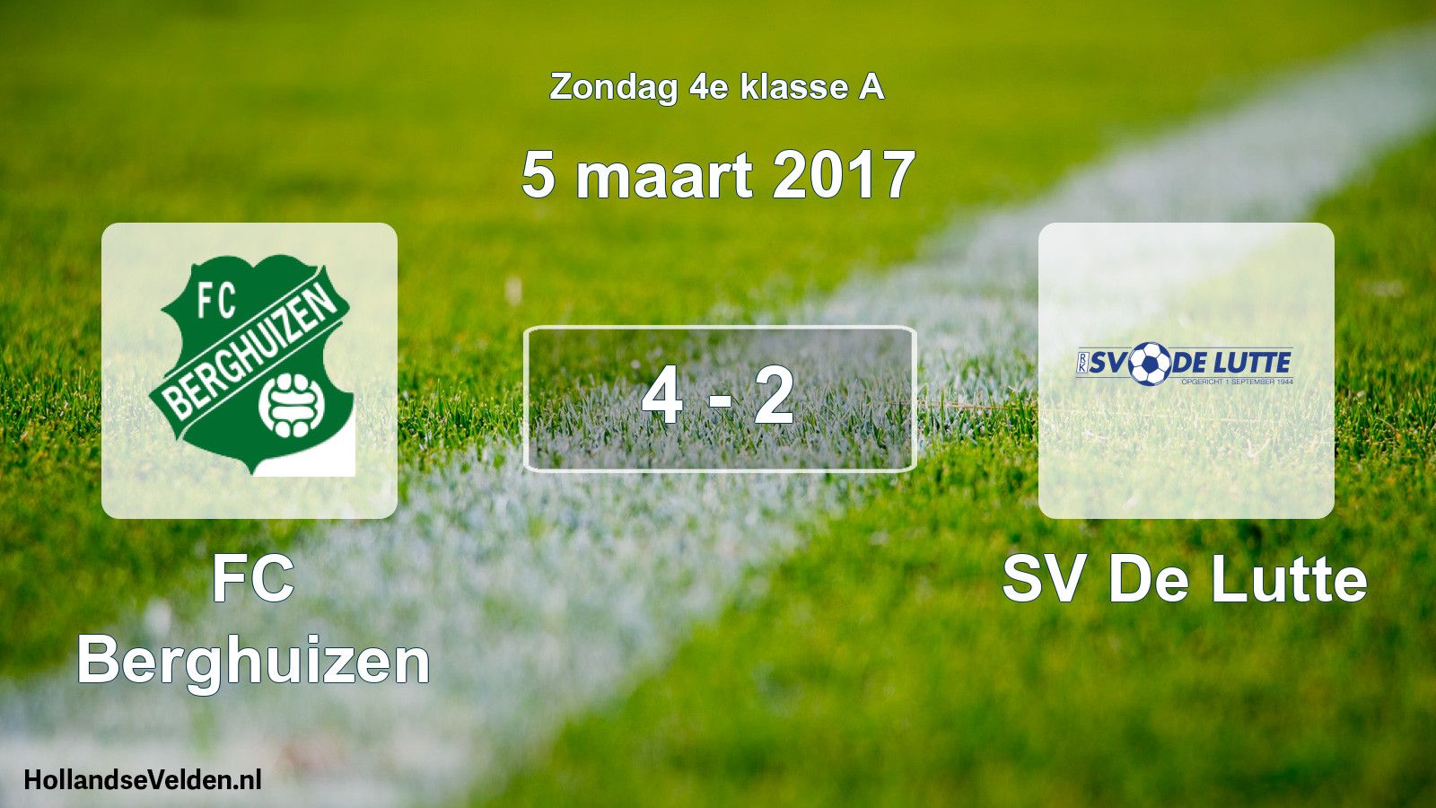 Total number of matches played: FC Berghuizen - SV De Lutte 4 - 2 (5 March 2017)