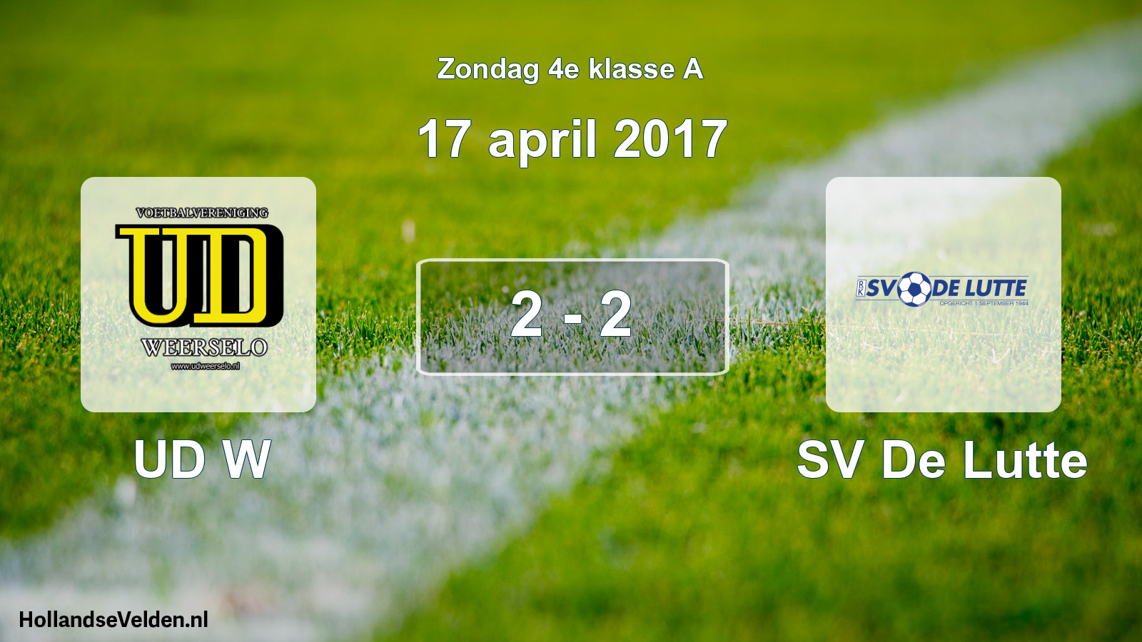 Total number of matches played: UD W - SV De Lutte 2 - 2 (17 April 2017)