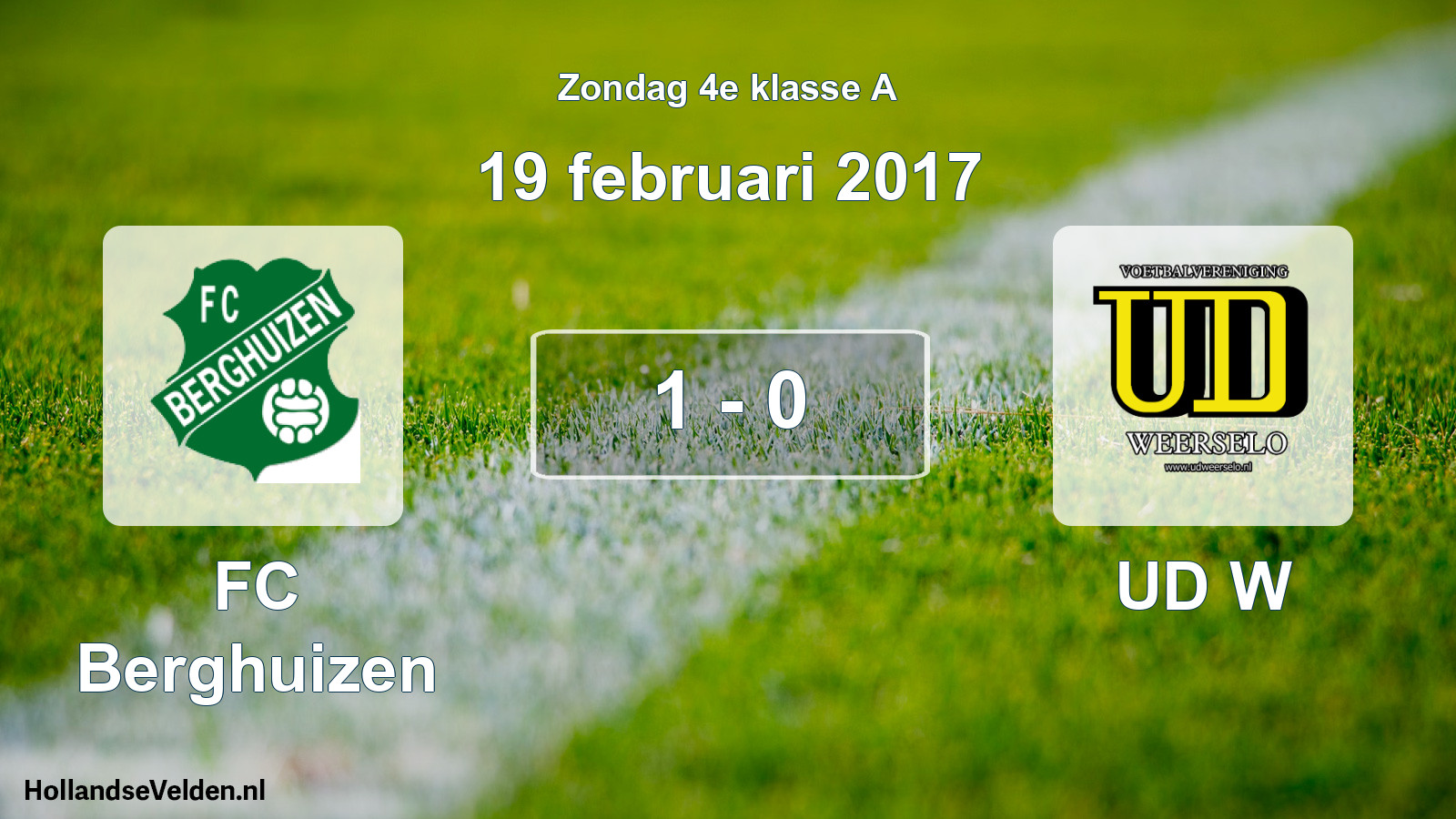 Total number of matches played: FC Berghuizen - UD W 1 - 0 (19 February 2017)
