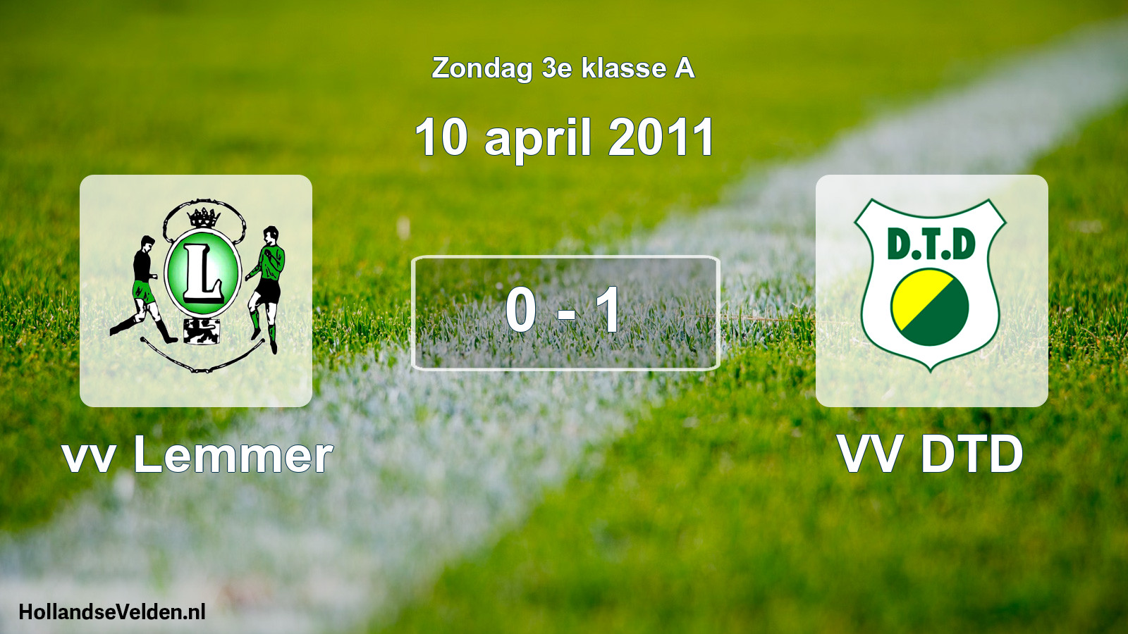 Total number of matches played: vv Lemmer - VV DTD 0 - 1 (10 April 2011)