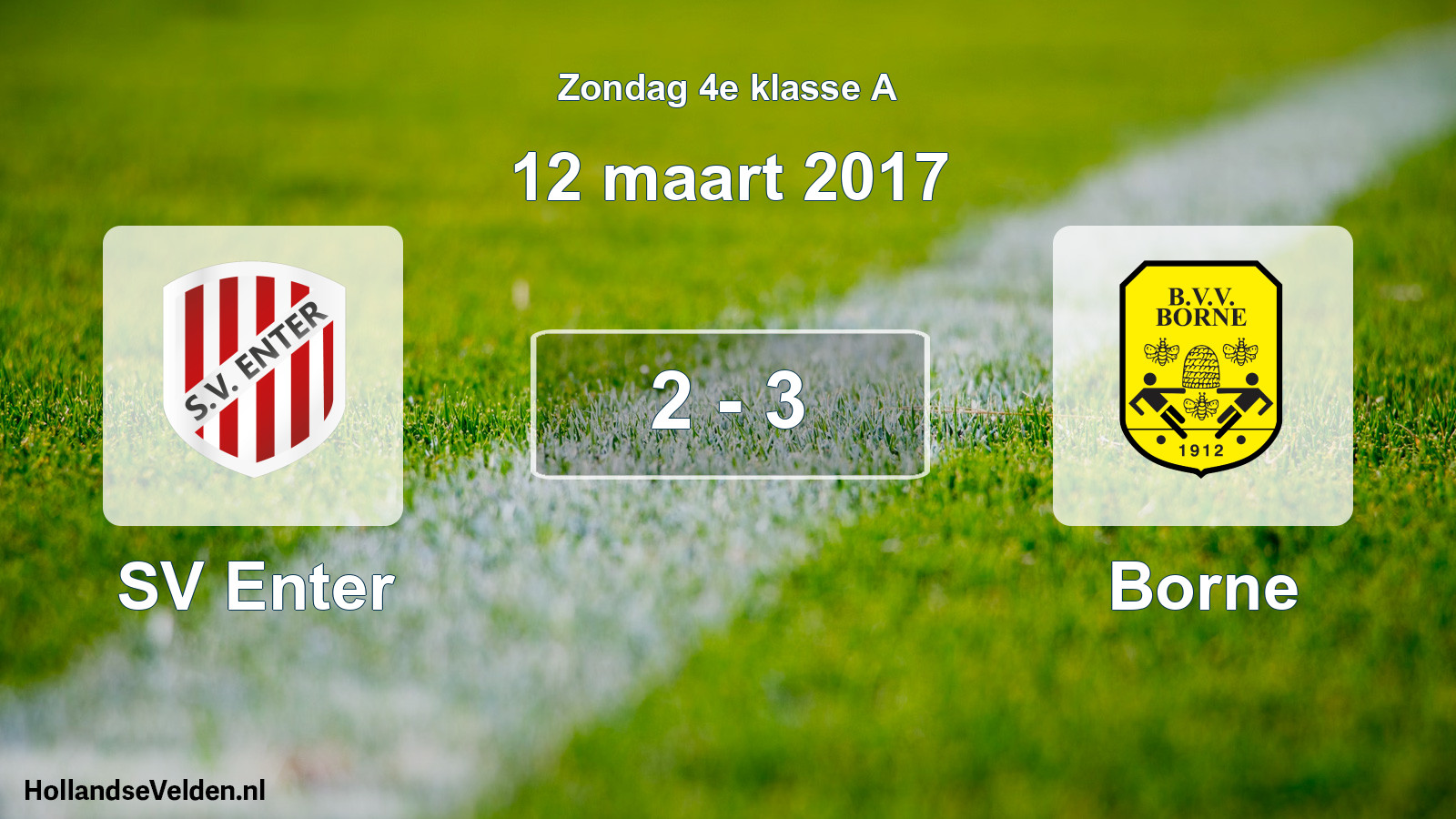 Total number of matches played: SV Enter - Borne 2 - 3 (12 March 2017)