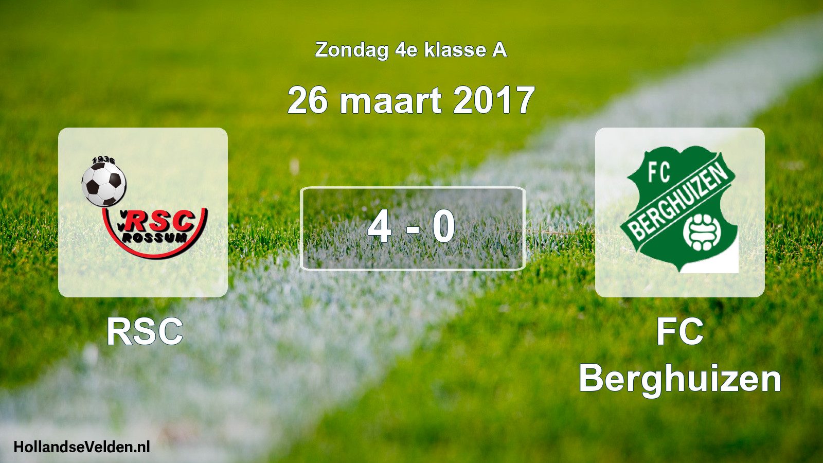 Total number of matches played: RSC - FC Berghuizen 4 - 0 (26 March 2017)