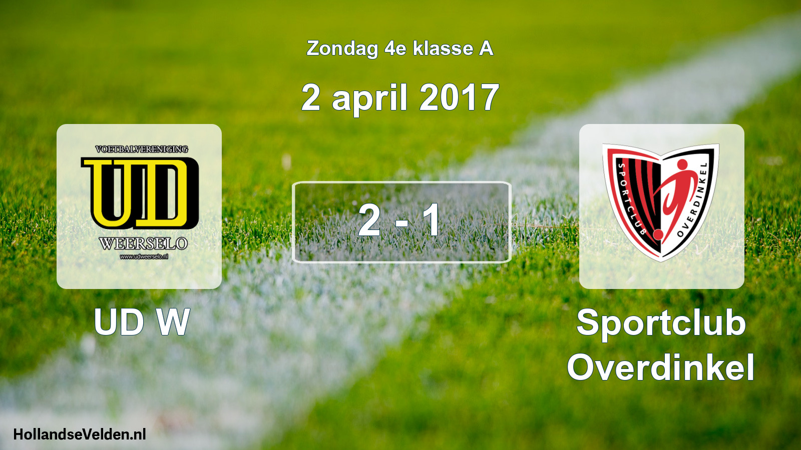 Total number of matches played: UD W - Sportclub Overdinkel 2 - 1 (2 April 2017)
