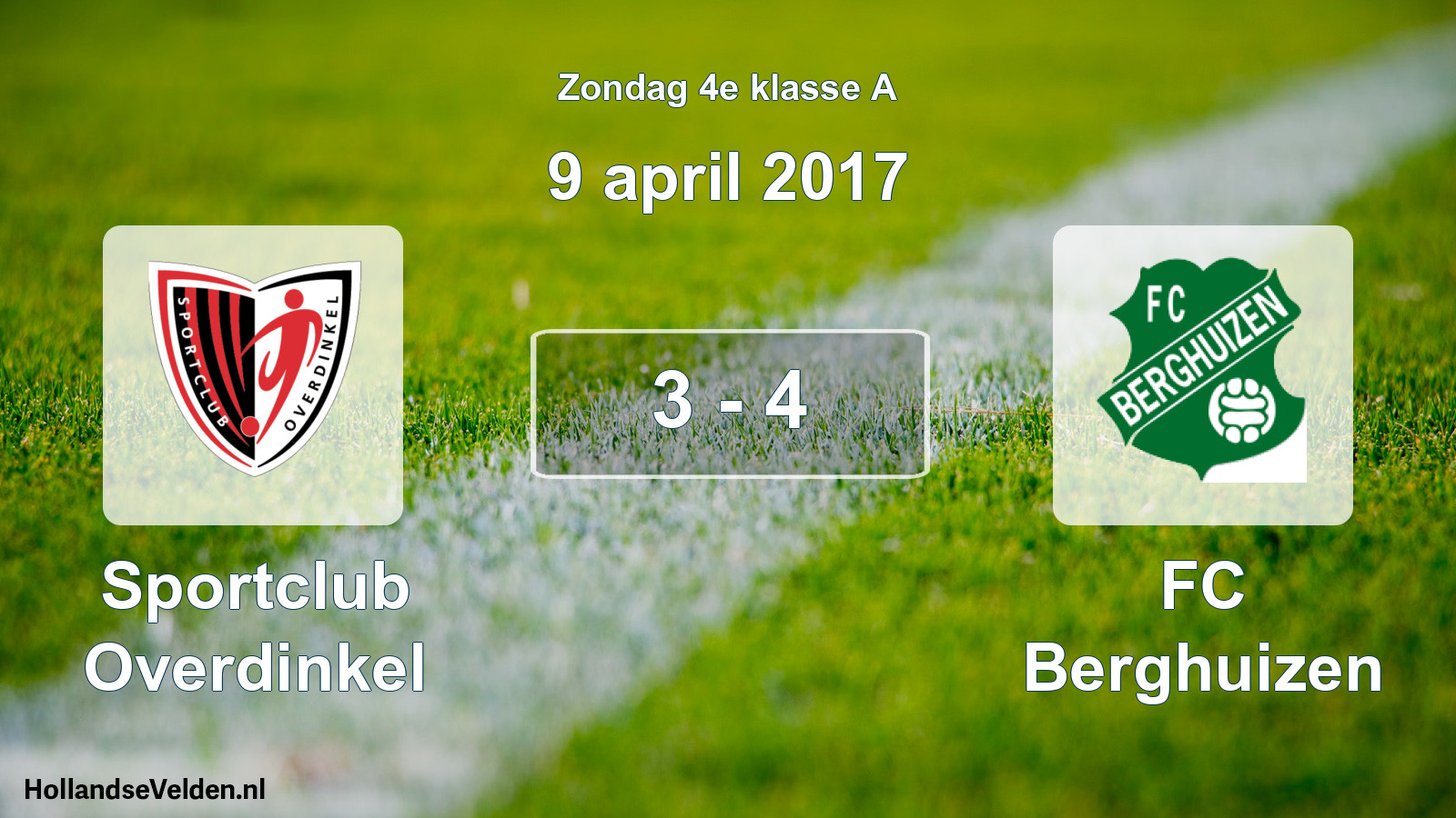Total number of matches played: Sportclub Overdinkel - FC Berghuizen 3 - 4 (9 April 2017)