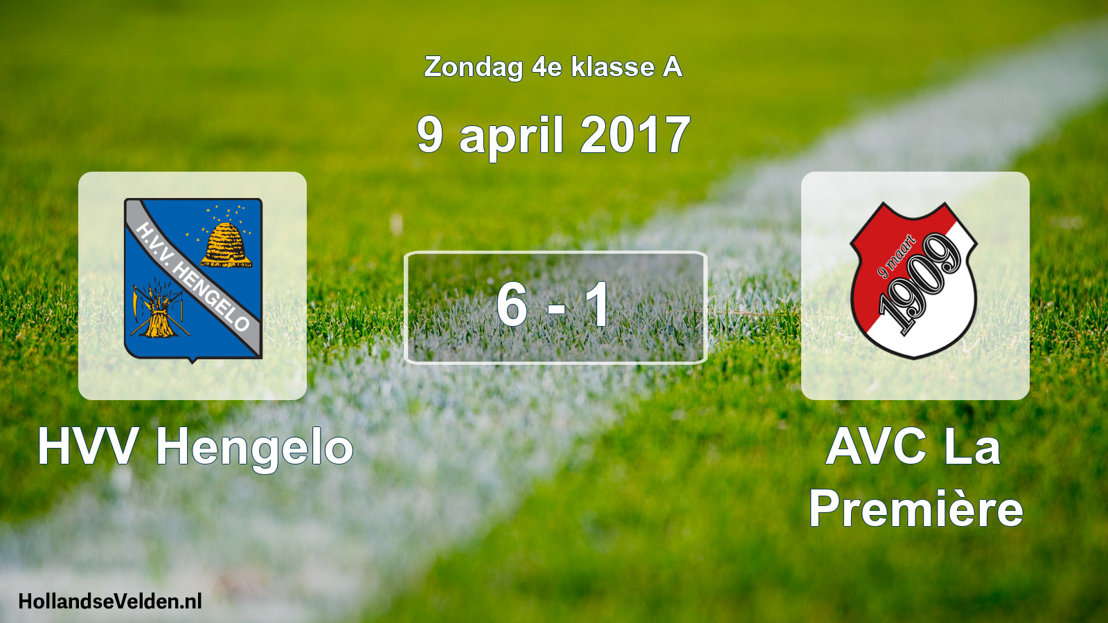 Total number of matches played: HVV Hengelo - AVC La Première 6 - 1 (9 April 2017)