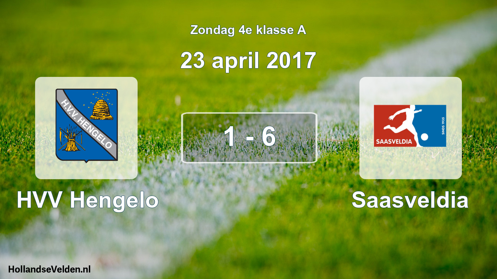 Total number of matches played: HVV Hengelo - Saasveldia 1 - 6 (23 April 2017)