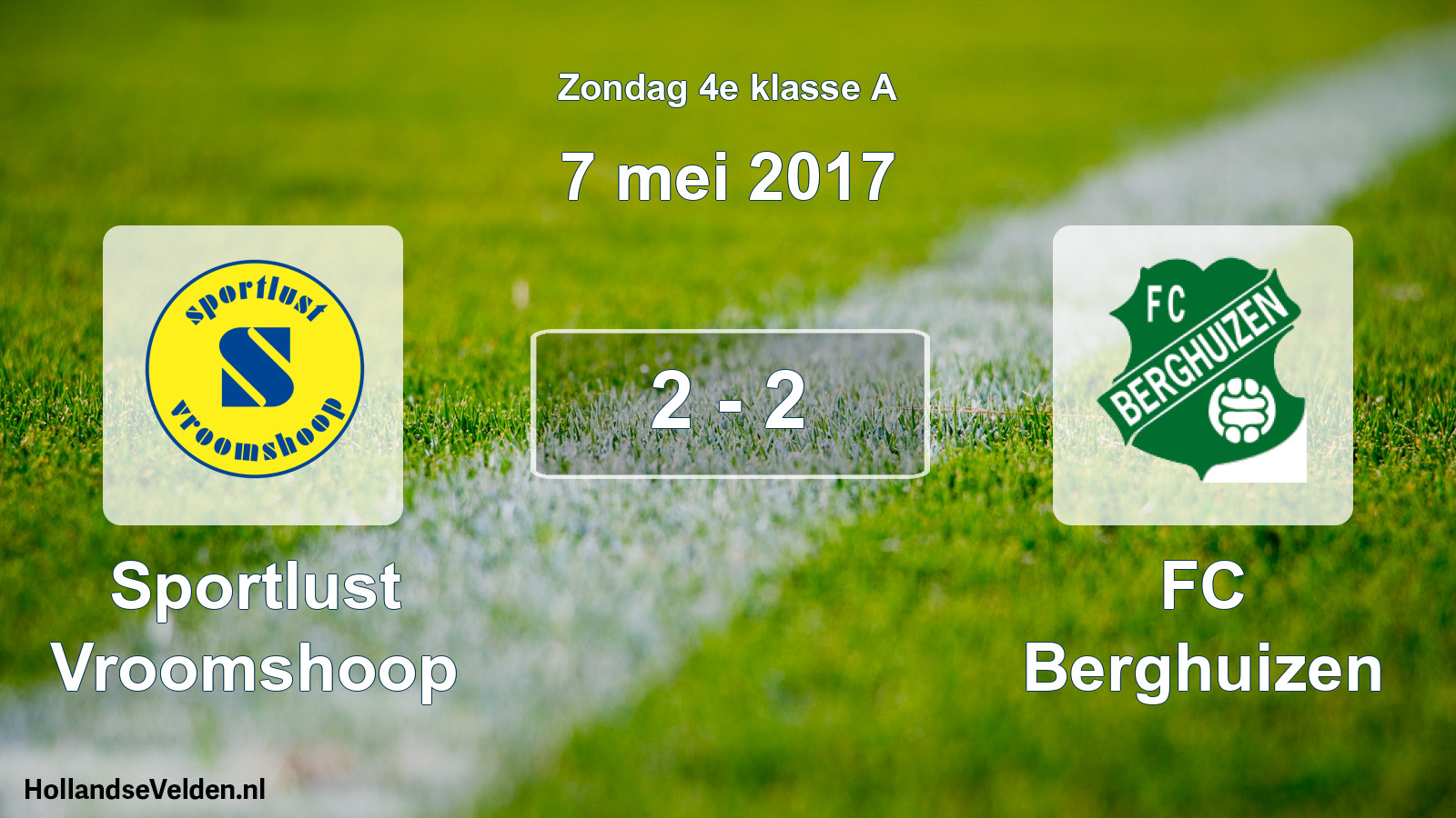 Total number of matches played: Sportlust Vroomshoop - FC Berghuizen 2 - 2 (7 May 2017)