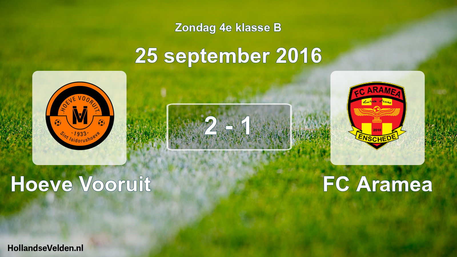 Total number of matches played: Hoeve Vooruit - FC Aramea 2 - 1 (25 September 2016)