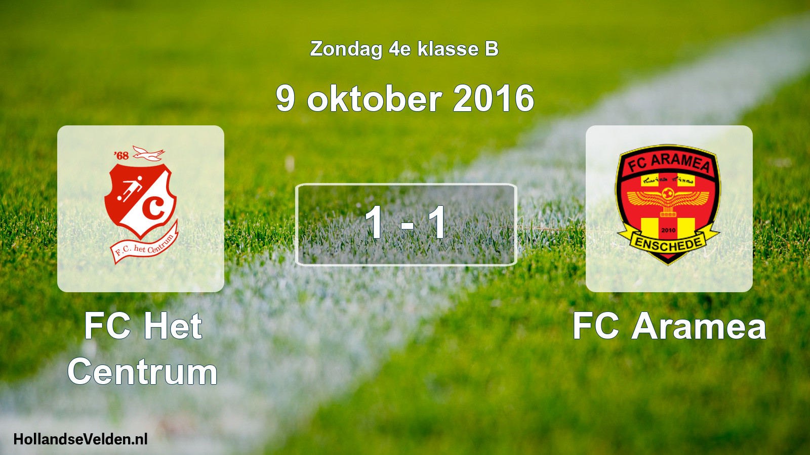 Total number of matches played: FC Het Centrum - FC Aramea 1 - 1 (9 October 2016)