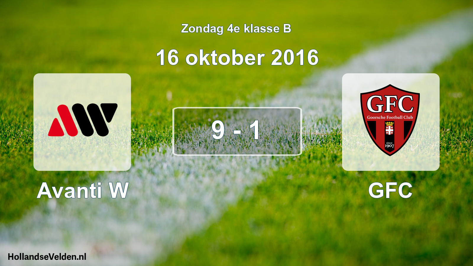 Total number of matches played: Avanti W - GFC 9 - 1 (16 October 2016)