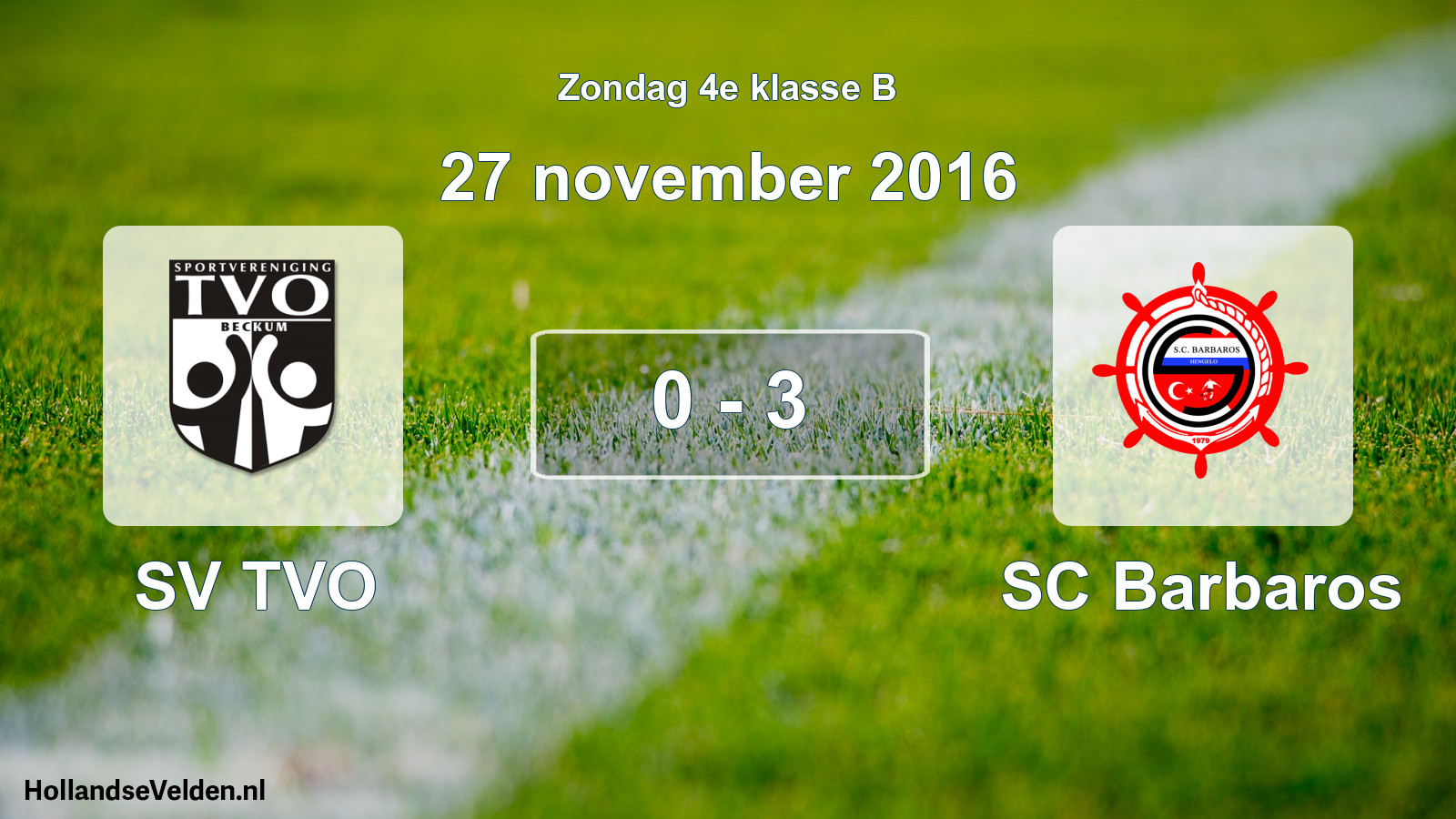 Total number of matches played: SV TVO - SC Barbaros 0 - 3 (27 November 2016)
