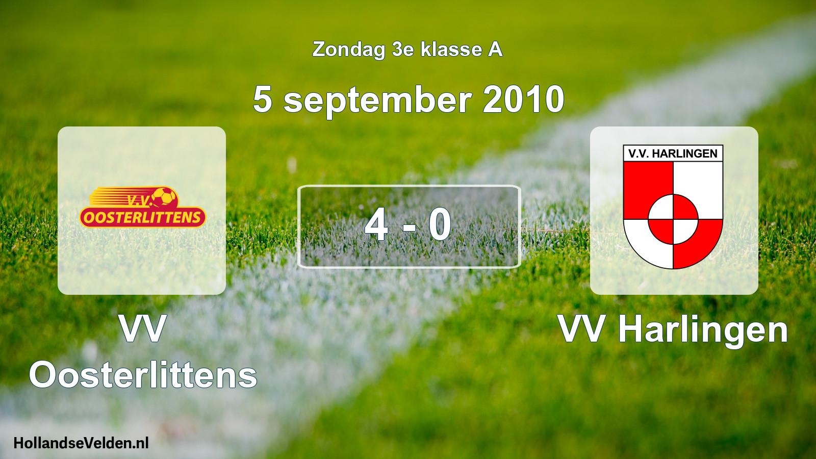 Total number of matches played: VV Oosterlittens - VV Harlingen 4 - 0 (5 September 2010)